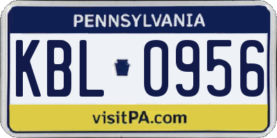 PA license plate KBL0956