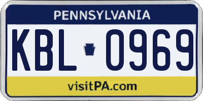 PA license plate KBL0969