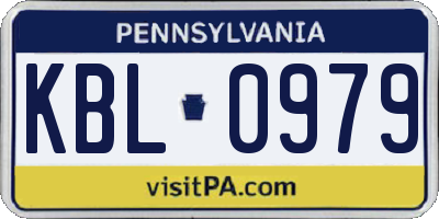 PA license plate KBL0979