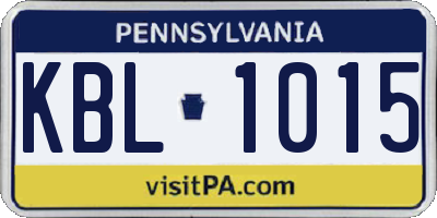 PA license plate KBL1015