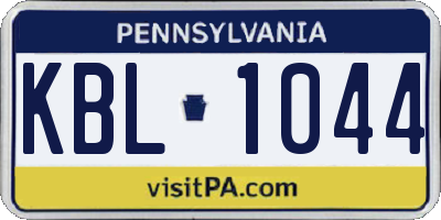 PA license plate KBL1044