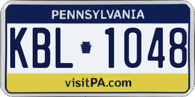 PA license plate KBL1048
