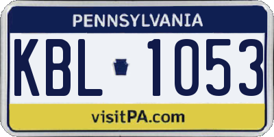 PA license plate KBL1053