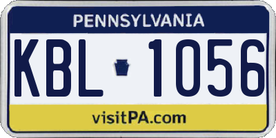 PA license plate KBL1056