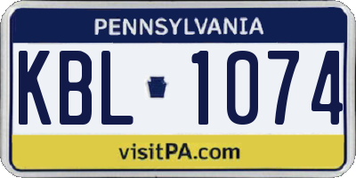 PA license plate KBL1074