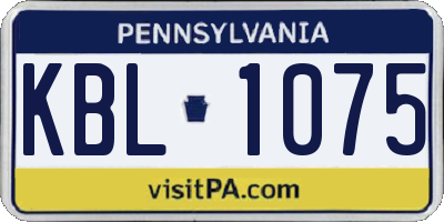 PA license plate KBL1075