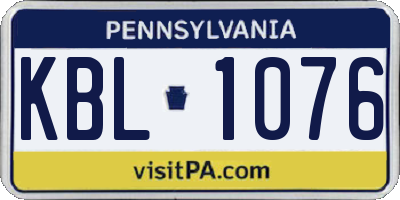 PA license plate KBL1076