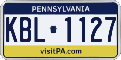 PA license plate KBL1127