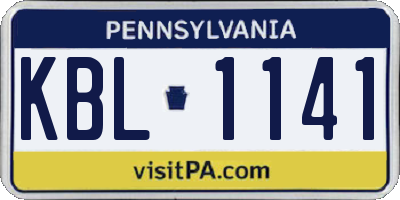 PA license plate KBL1141