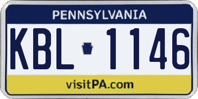 PA license plate KBL1146