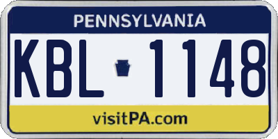 PA license plate KBL1148