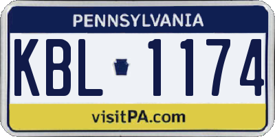 PA license plate KBL1174