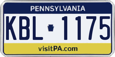 PA license plate KBL1175