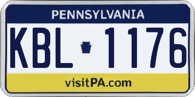 PA license plate KBL1176