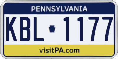 PA license plate KBL1177