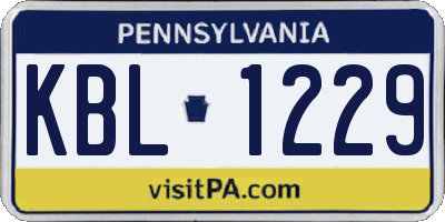 PA license plate KBL1229
