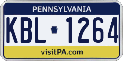 PA license plate KBL1264