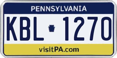 PA license plate KBL1270