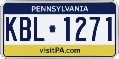 PA license plate KBL1271