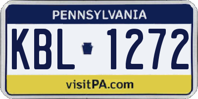 PA license plate KBL1272