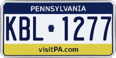 PA license plate KBL1277