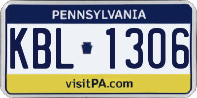 PA license plate KBL1306
