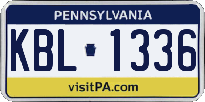 PA license plate KBL1336