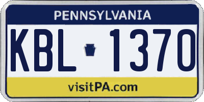 PA license plate KBL1370