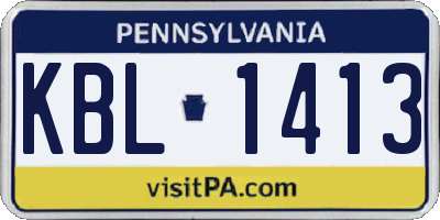 PA license plate KBL1413