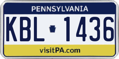PA license plate KBL1436