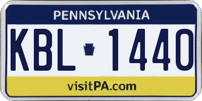 PA license plate KBL1440