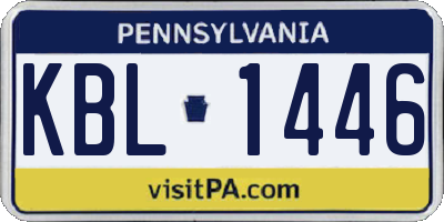 PA license plate KBL1446