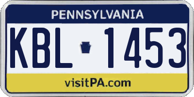PA license plate KBL1453