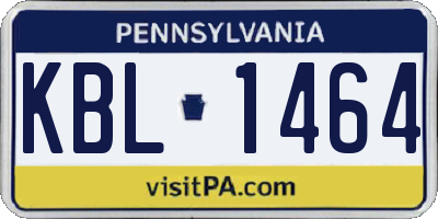 PA license plate KBL1464