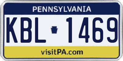 PA license plate KBL1469