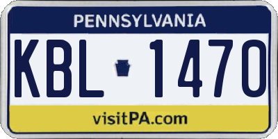 PA license plate KBL1470