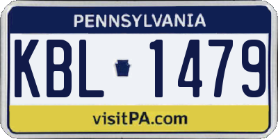 PA license plate KBL1479