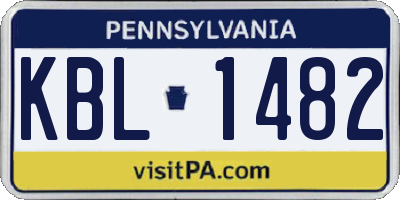 PA license plate KBL1482
