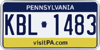 PA license plate KBL1483