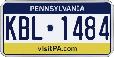 PA license plate KBL1484