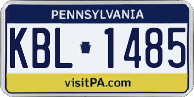 PA license plate KBL1485