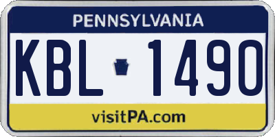 PA license plate KBL1490