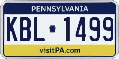 PA license plate KBL1499