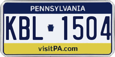 PA license plate KBL1504