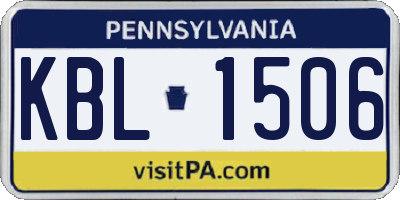 PA license plate KBL1506