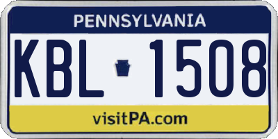 PA license plate KBL1508