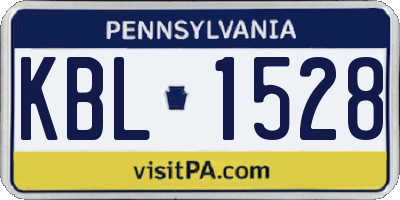 PA license plate KBL1528