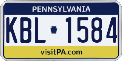 PA license plate KBL1584