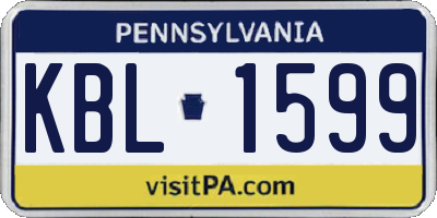 PA license plate KBL1599