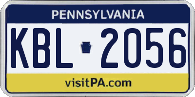 PA license plate KBL2056